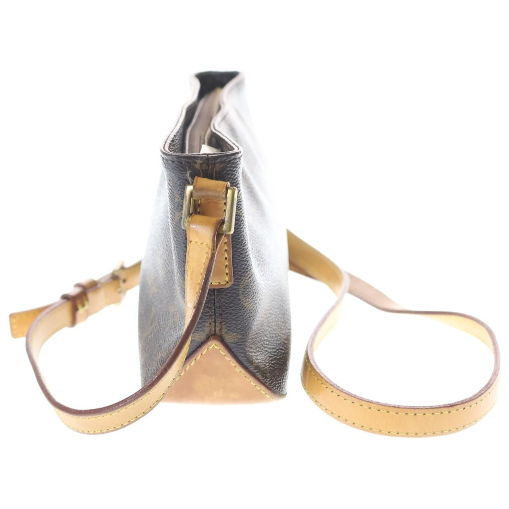 LOUIS VUITTON(ルイヴィトン) モノグラム トロター ショルダーバッグ ミニバッグ ブラウン レザー×PVC M51855 ゴールド金具