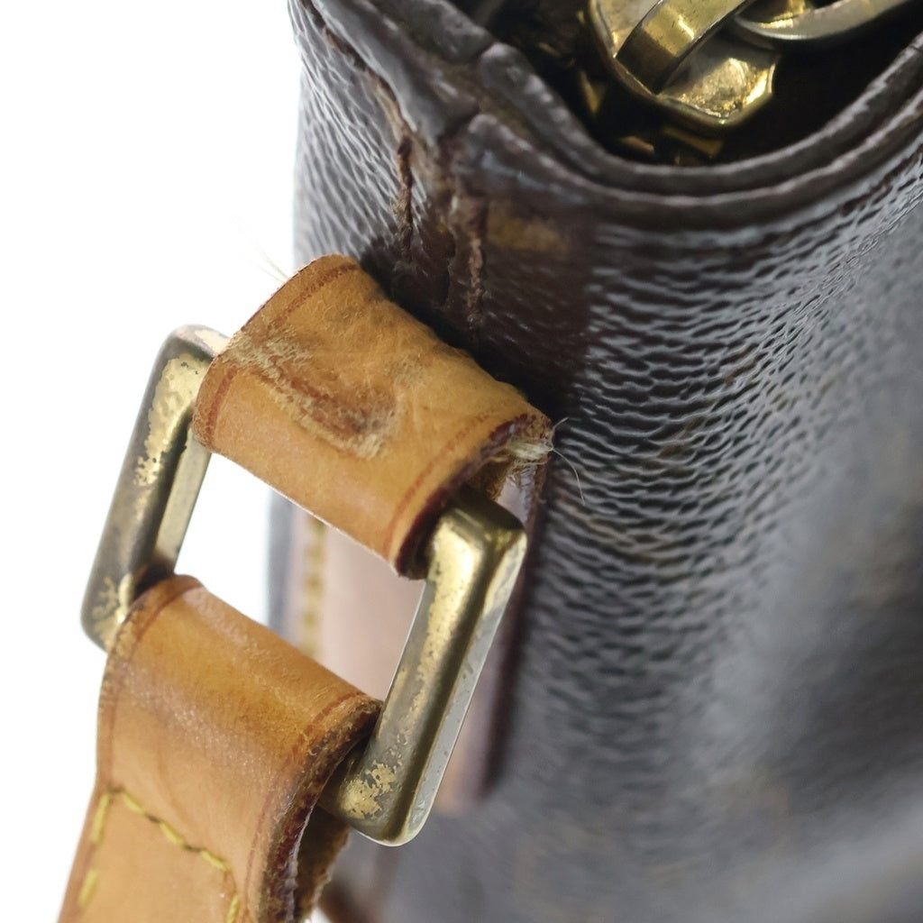 LOUIS VUITTON(ルイヴィトン) モノグラム トロター ショルダーバッグ ミニバッグ ブラウン レザー×PVC M51855 ゴールド金具