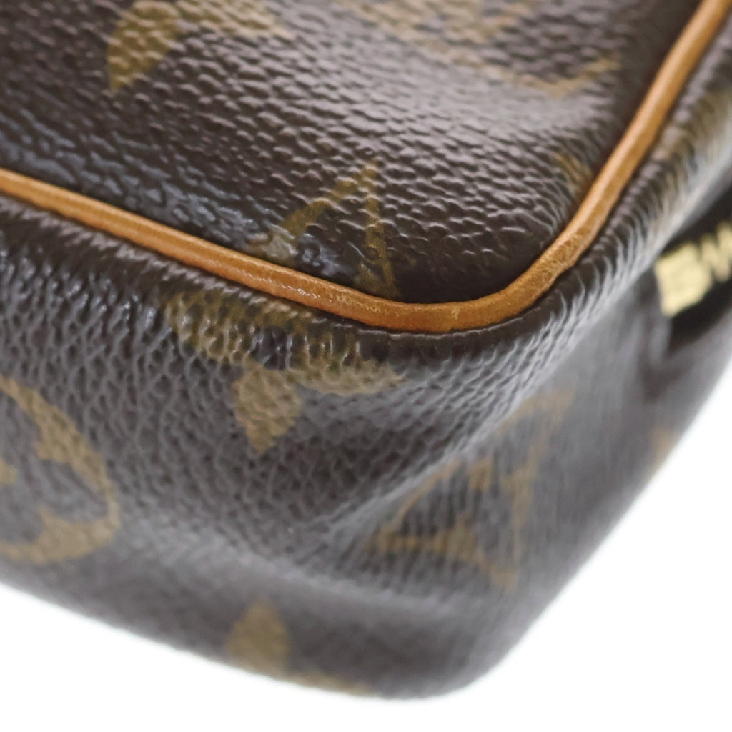 LOUIS VUITTON(ルイヴィトン) モノグラム トゥルース ワピティ ポーチ 小物入れ ケース ブラウン レザー×PVC M58030 ゴールド金具 レディース
