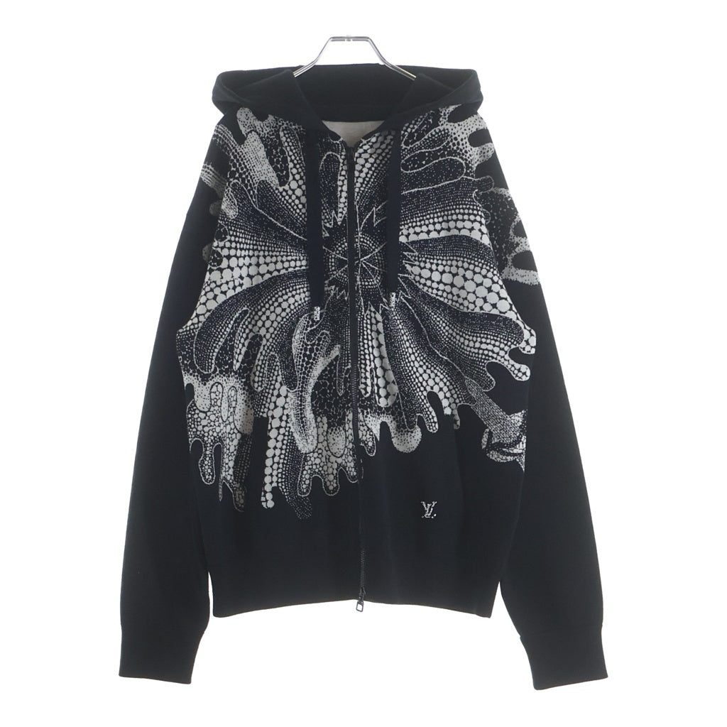LOUIS VUITTON(ルイヴィトン) 23SS ×草間彌生 YK サイケデリックフラワー ニットジップアップパーカー ブラック #M RM231H X14 HON36W レディース