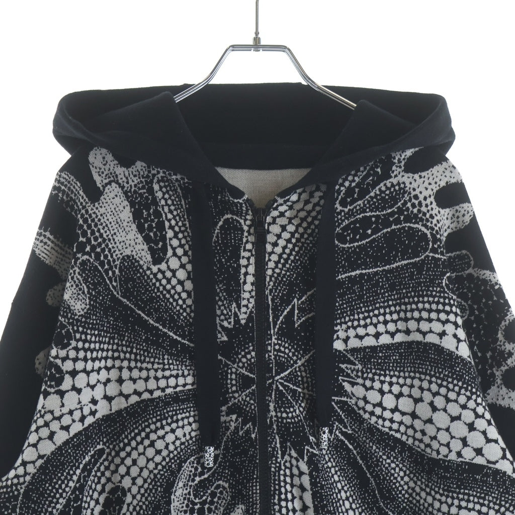 LOUIS VUITTON(ルイヴィトン) 23SS ×草間彌生 YK サイケデリックフラワー ニットジップアップパーカー ブラック #M RM231H X14 HON36W レディース