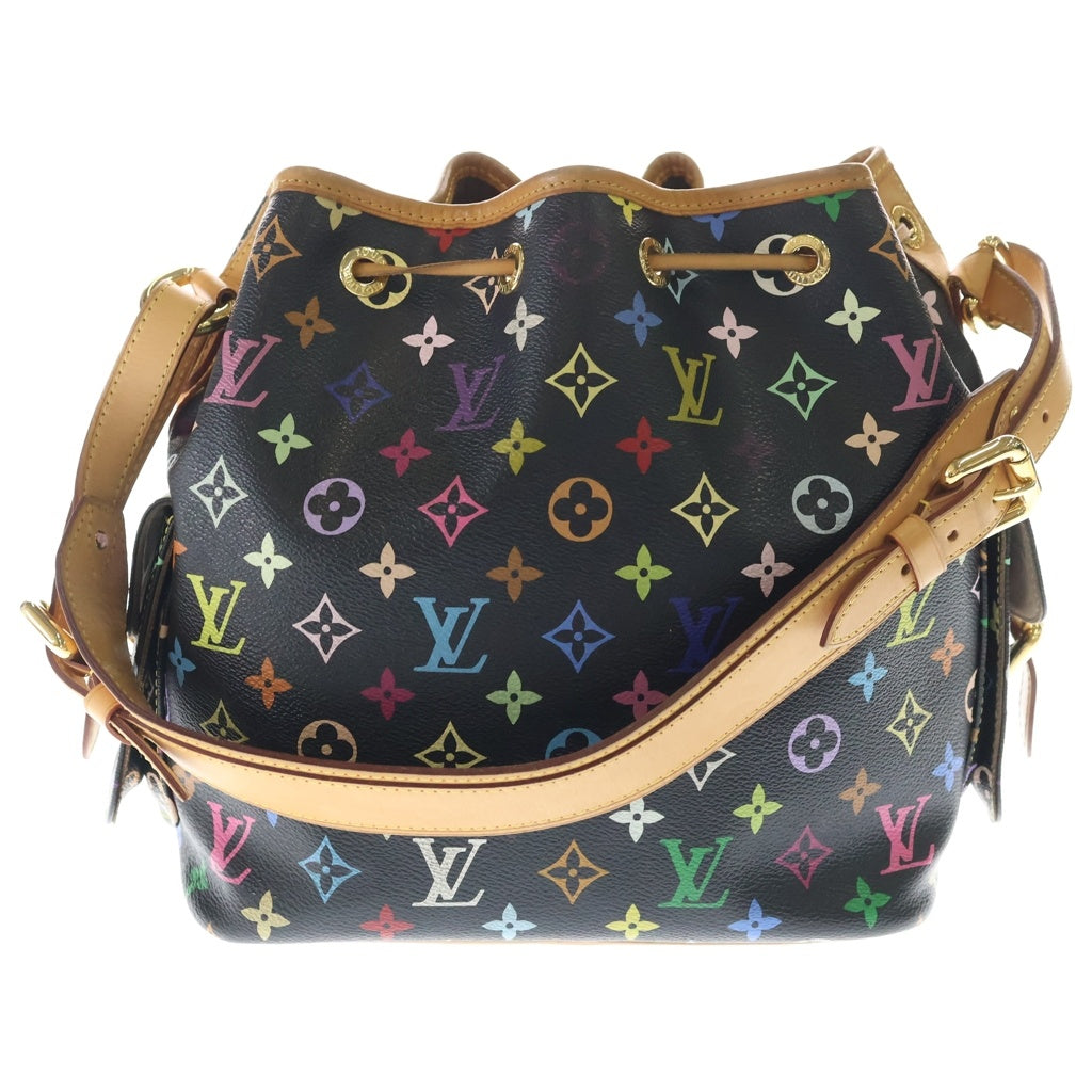 LOUIS VUITTON(ルイヴィトン) モノグラム マルチカラー プチ ノエ 2WAYバッグ ハンドバッグ ショルダーバッグ ブラウン×ブラック レザー×PVC M42230 ゴールド金具 レディース