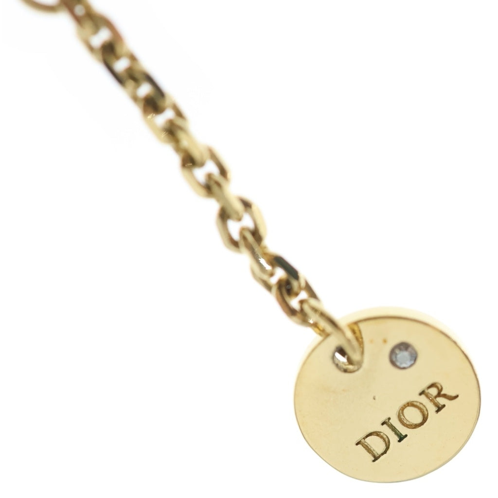 Christian Dior(クリスチャンディオール) ラインストーンスター ダブルチェーンネックレス ペンダント ゴールド GP レディース