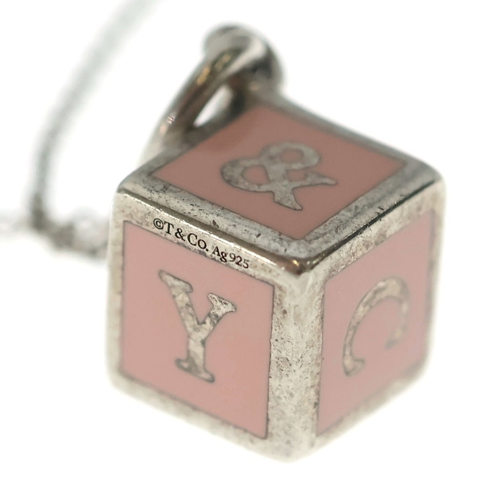 TIFFANY & Co.(ティファニー) リターントゥティファニー ダブルハート キューブ付 AG925 ネックレス シルバー/ピンク レディース