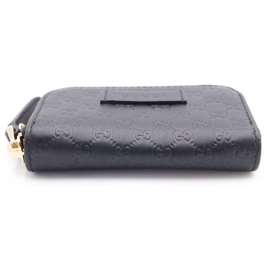 GUCCI(グッチ) グッチシマ コインケース ポーチ ブラック レザー 449896 ゴールド金具 レディース
