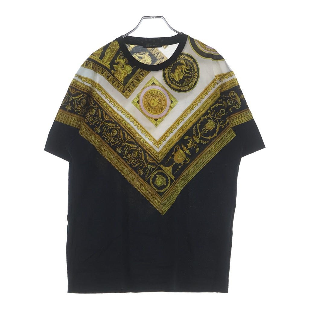 VERSACE(ヴェルサーチ) バロック総柄プリント 半袖Tシャツ カットソー ブラック