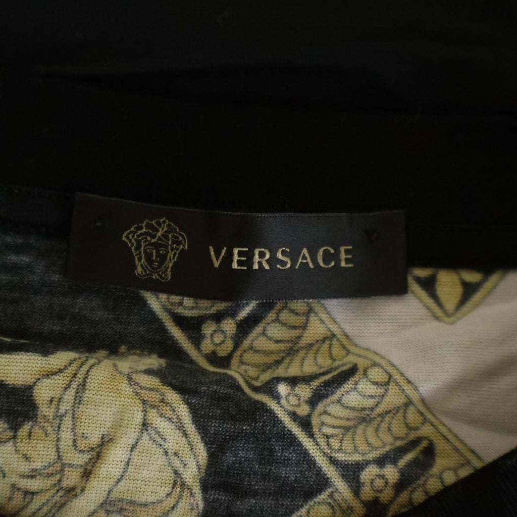 VERSACE(ヴェルサーチ) バロック総柄プリント 半袖Tシャツ カットソー ブラック