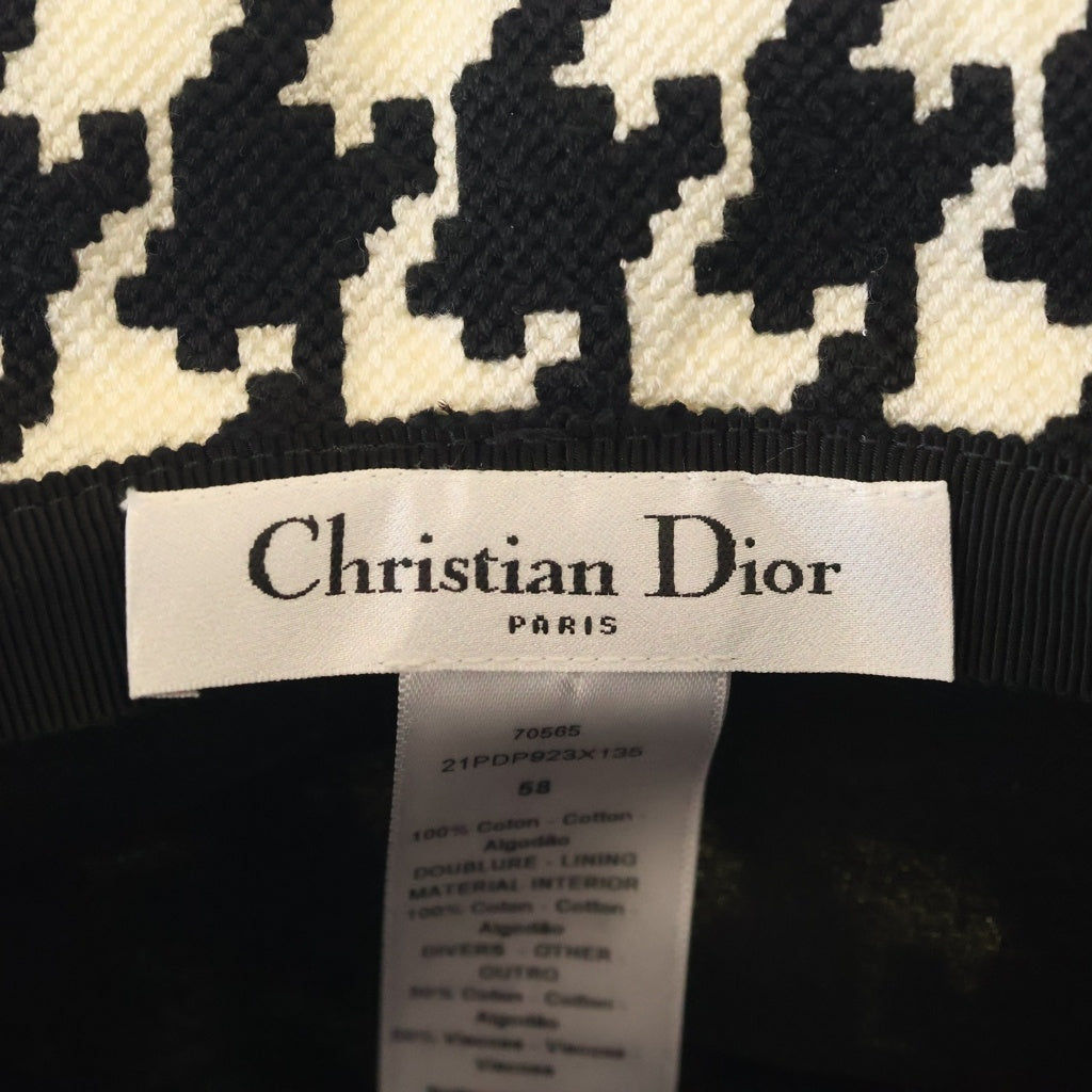 DIOR(ディオール) チェック 千鳥柄 バケットハット 帽子 ブラック/ホワイト 21PDP923X135 レディース