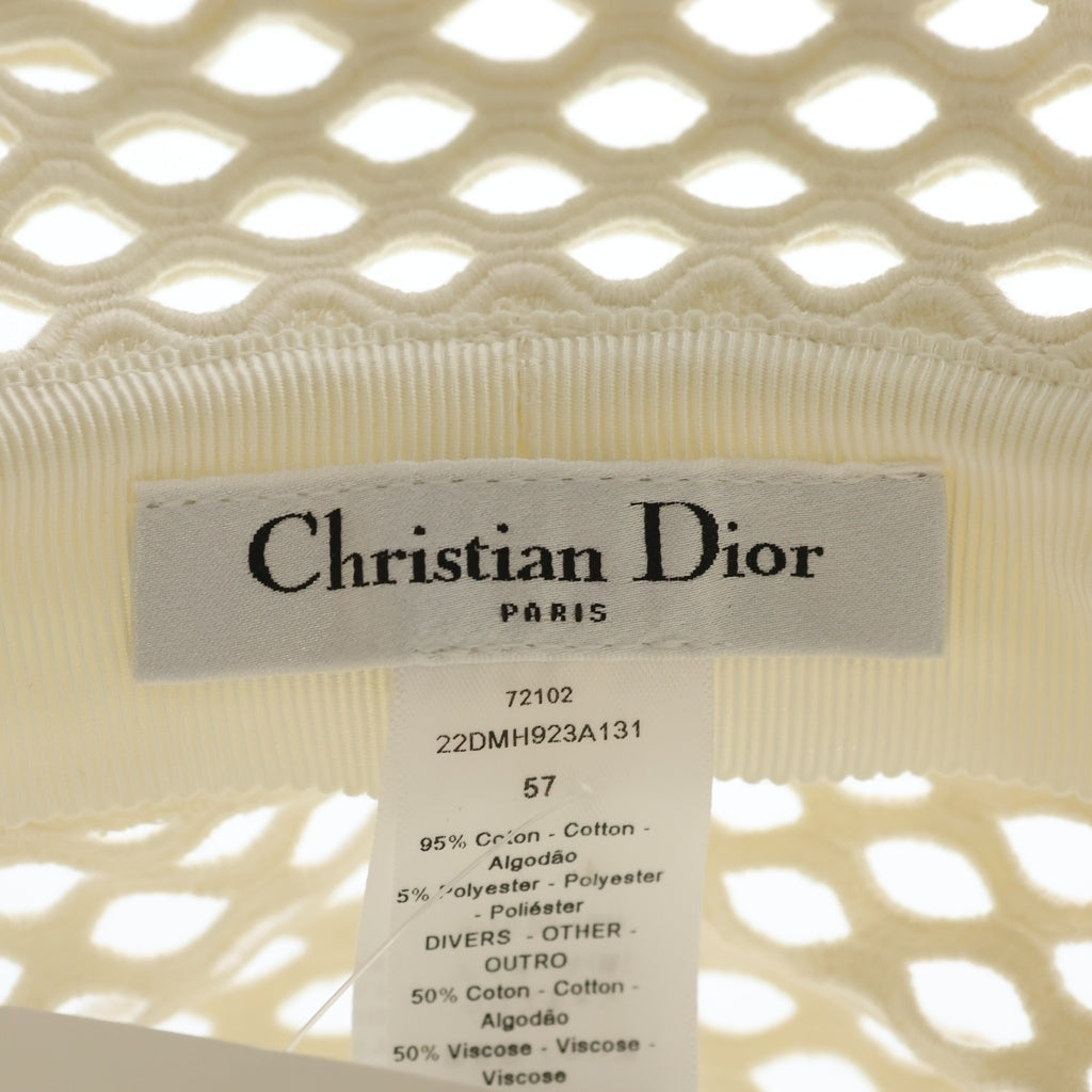 DIOR(ディオール) メッシュ ボブ バケット ハット 帽子 ホワイト 22DMH923A131 レディース