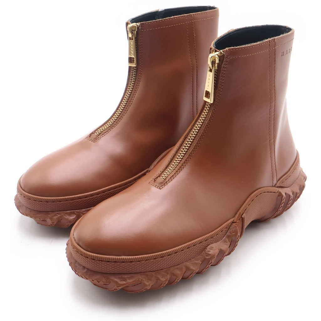 MARNI(マルニ) ロゴジップ ショートブーツ ブラウン #38 レディース