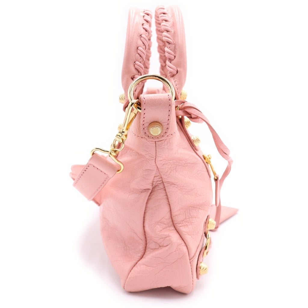 BALENCIAGA(バレンシアガ) ジャイアント ファースト 2WAY ハンドバッグ ショルダーバッグ ピンク レザー 285433 ゴールド金具 レディース