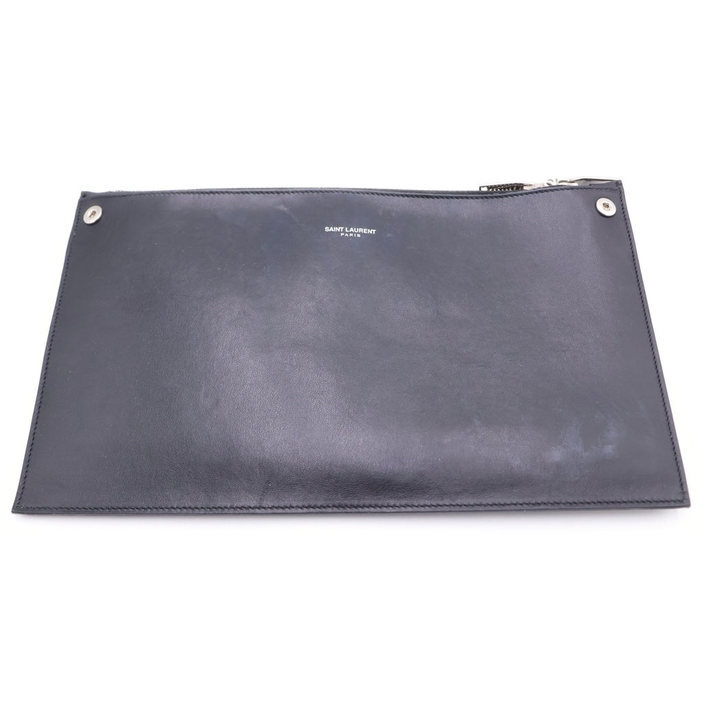 SAINT LAURENT PARIS(サンローランパリ) 型押しクロコ ハンドバック ブラック レザー シルバー金具 レディース