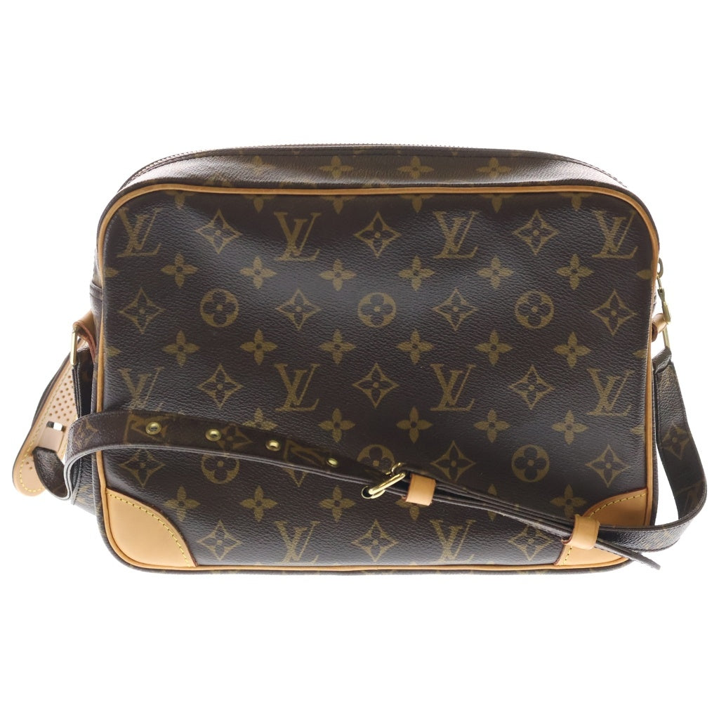 LOUIS VUITTON(ルイヴィトン) モノグラム ナイル ショルダーバッグ ブラウン レザー×PVC M45244 ゴールド金具
