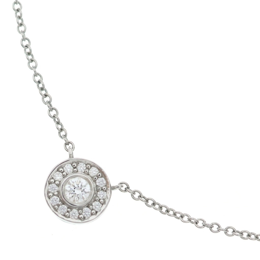 TIFFANY & Co.(ティファニー) サークレットミニ ダイヤ ネックレス ペンダント チェーン シルバー Pt950 レディース