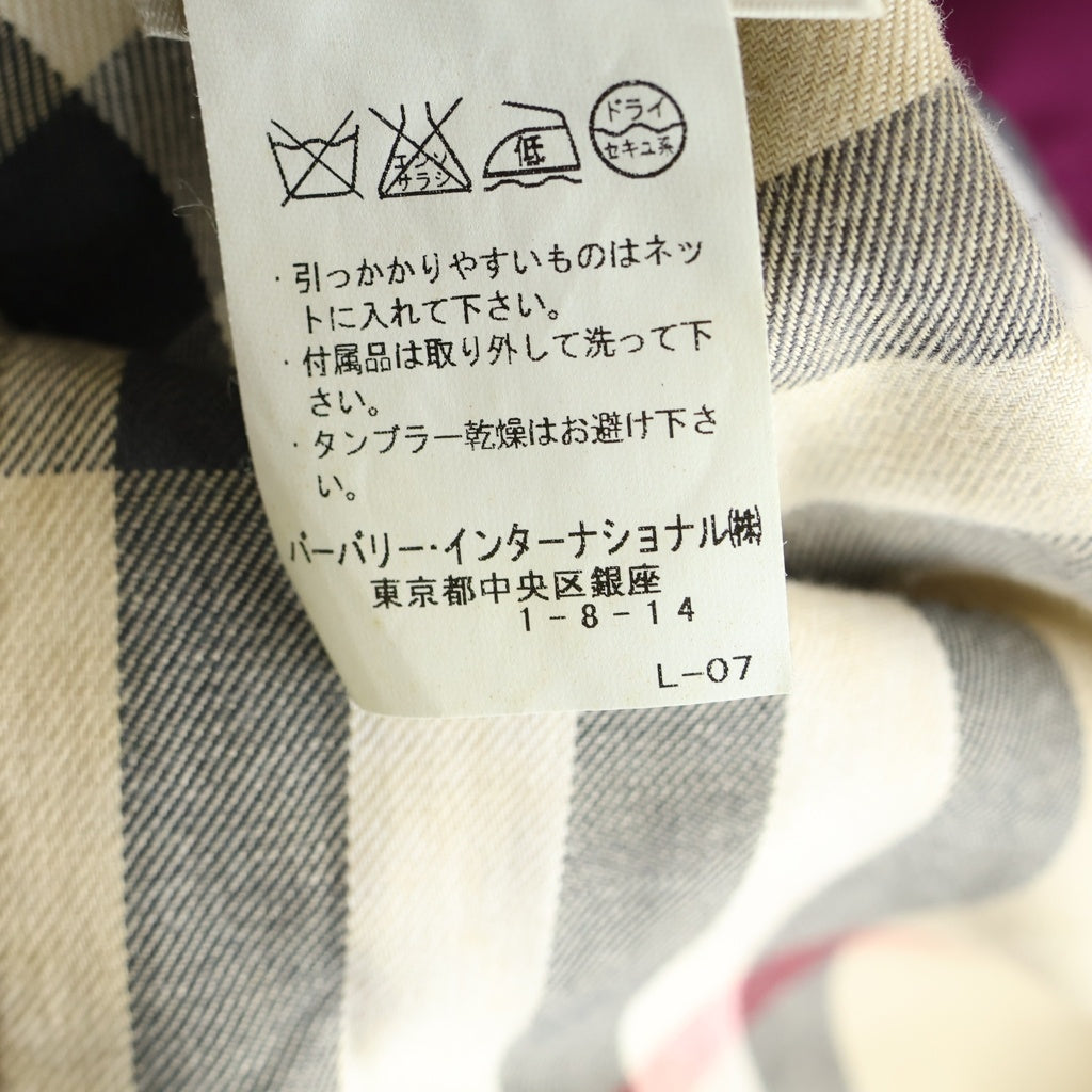BURBERRY(バーバリー) 裏地ノバチェック ラグランスリーブ ダブル トレンチコート ウエストベルト付 ピンク #34 レディース