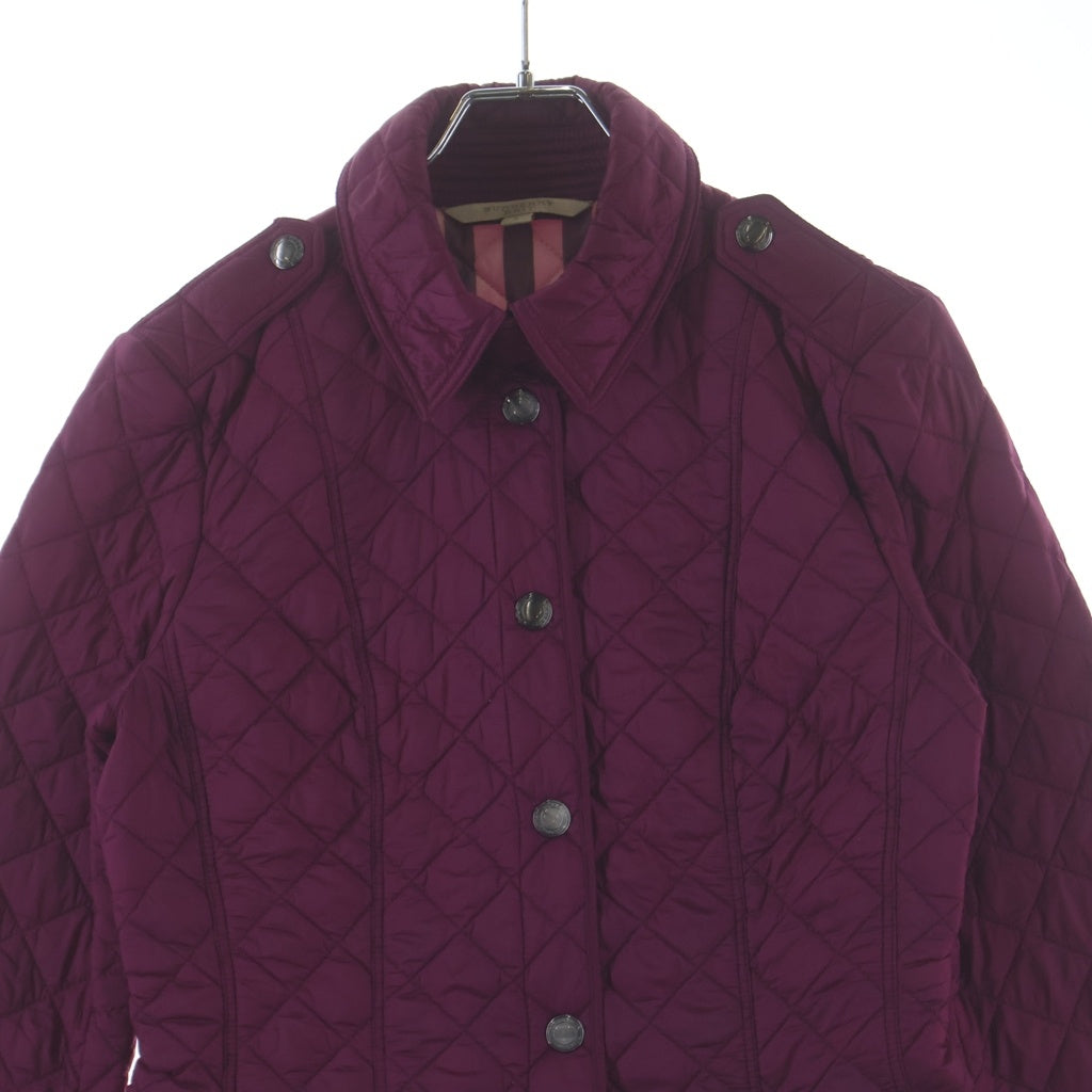 BURBERRY BRIT(バーバリー ブリット) 裏地ノバチェック 長袖 キルティングジャケット ライトダウン ピンク #S レディース