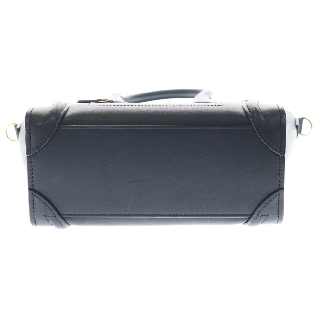 CELINE(セリーヌ) ラゲージ ナノ 2WAYバッグ ハンドバッグ ショルダーバッグ ブラック レザー ゴールド金具 レディース