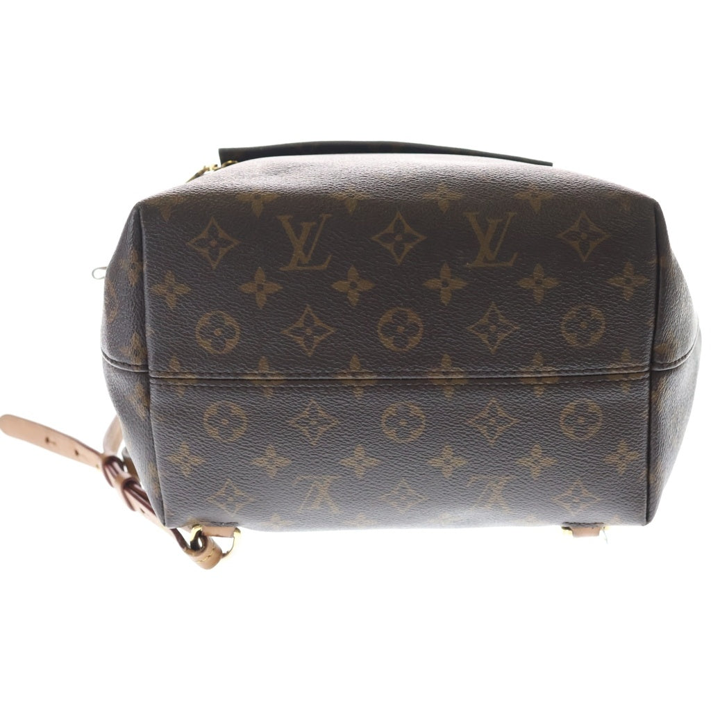 LOUIS VUITTON(ルイヴィトン) モノグラム モンスリ NM PM リュックサック バックパック ブラウン レザー×PVC M45501 ゴールド金具 レディース