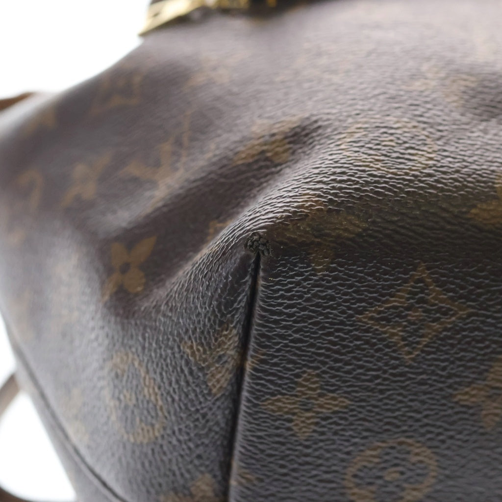 LOUIS VUITTON(ルイヴィトン) モノグラム モンスリ NM PM リュックサック バックパック ブラウン レザー×PVC M45501 ゴールド金具 レディース