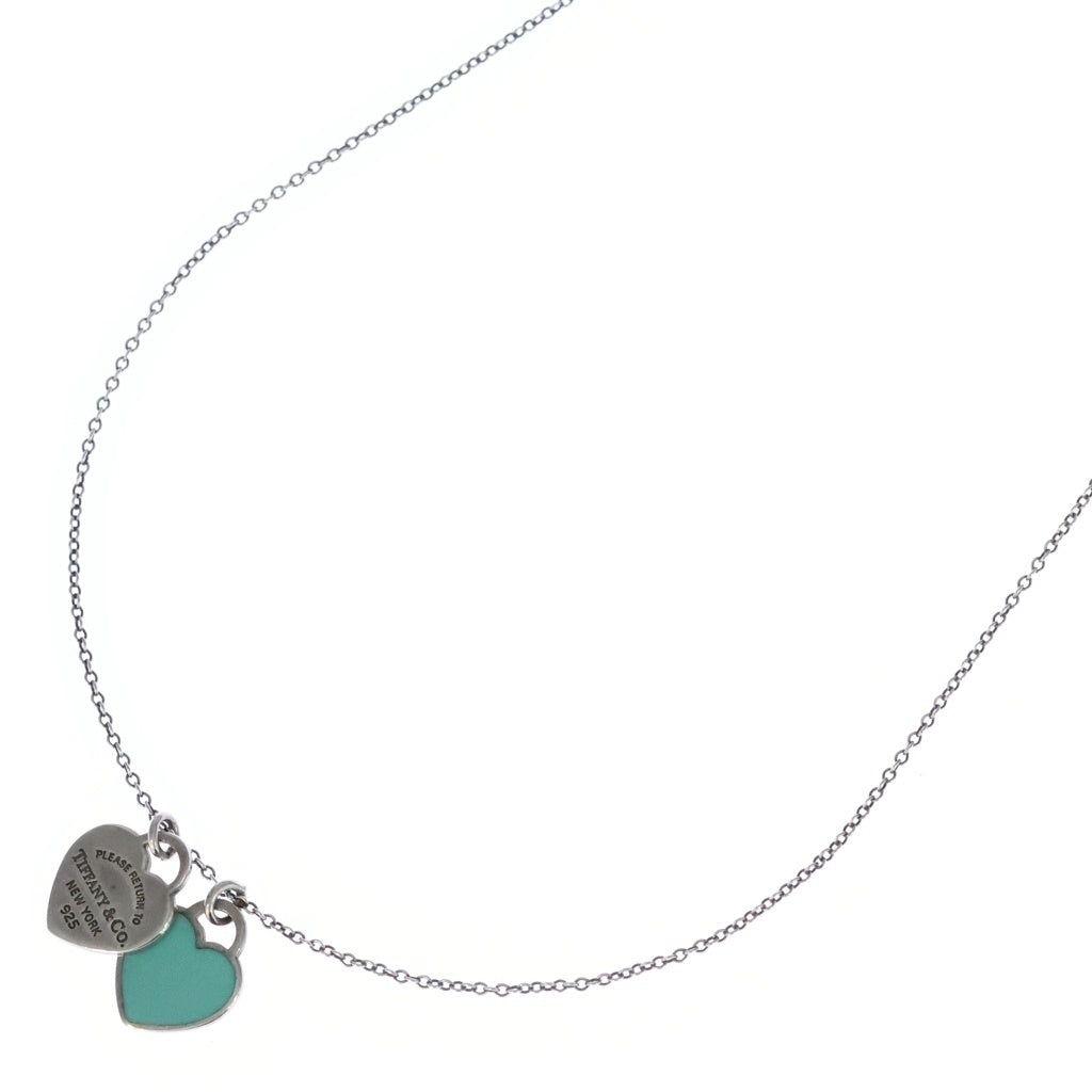 TIFFANY & Co.(ティファニー) リターントゥティファニー ミニダブルハート タグ Ag925 ネックレス ペンダント シルバー/ブルー レディース