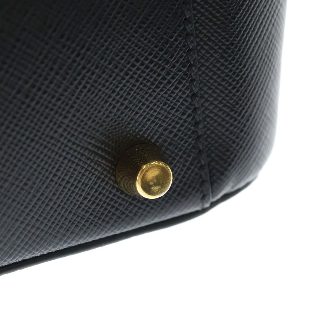 PRADA(プラダ) ガレリア ミディアム ゴールド金具 レザー 2WAY ハンドバッグ ショルダーバッグ トートバッグ 1BA786 ブラック レディース