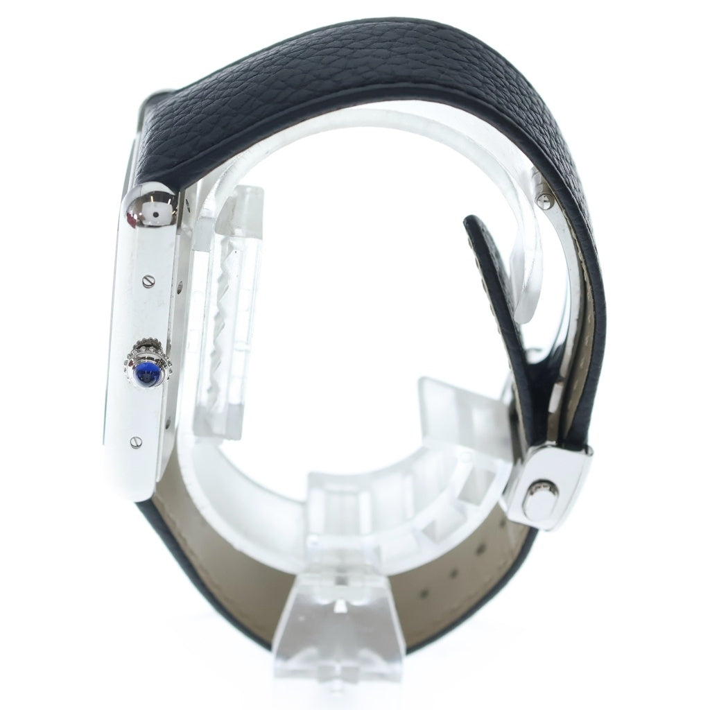 Cartier(カルティエ) タンクマストXL シルバー文字盤 レザーベルト 自動巻き 腕時計 シルバー/ブラック WSTA0040