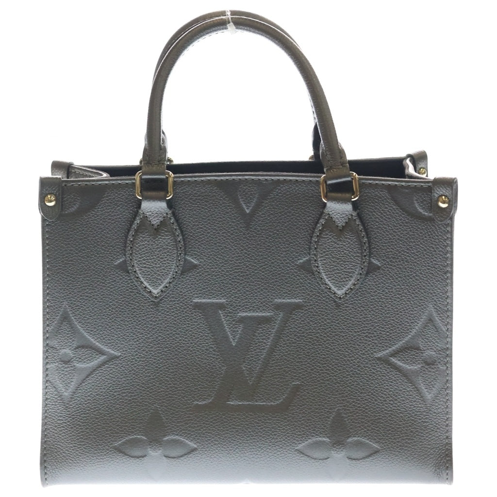 LOUIS VUITTON(ルイヴィトン) モノグラムアンプラント オンザゴーPM 2WAYバッグ ハンドバッグ ショルダーバッグ ガンメタルグレー レザー M12886 シルバー金具 レディース