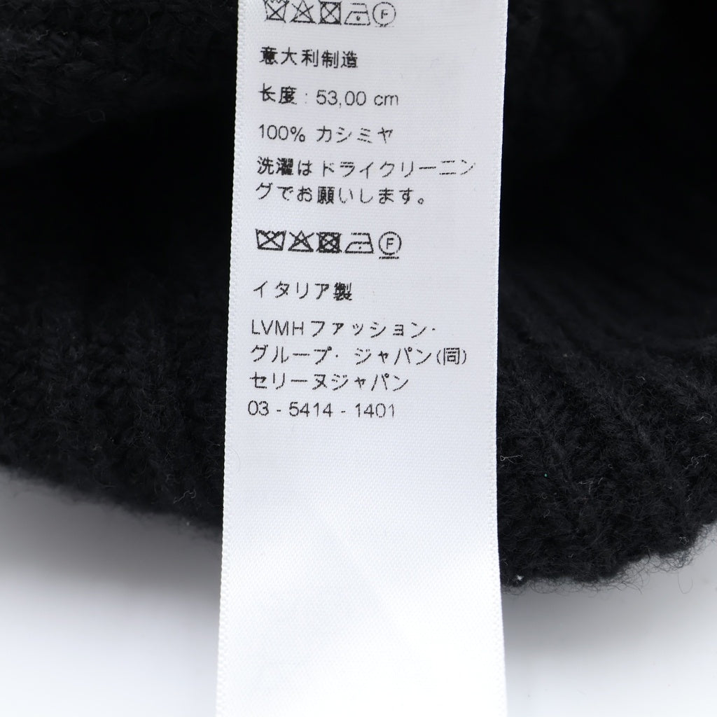 CELINE(セリーヌ) シームレスカシミヤ トリオンフ ビーニー ニット帽 キャップ ブラック #TU AA0G5384D