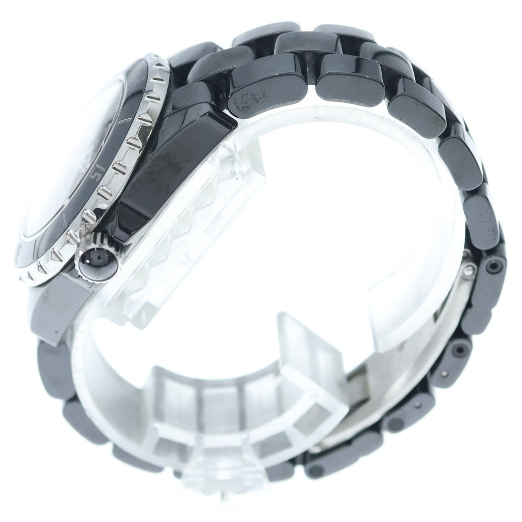 CHANEL(シャネル) J12 12P エメラルドインデックス CE/QZ ブラックセラミック クォーツ 電池式 腕時計 黒文字盤 H2130