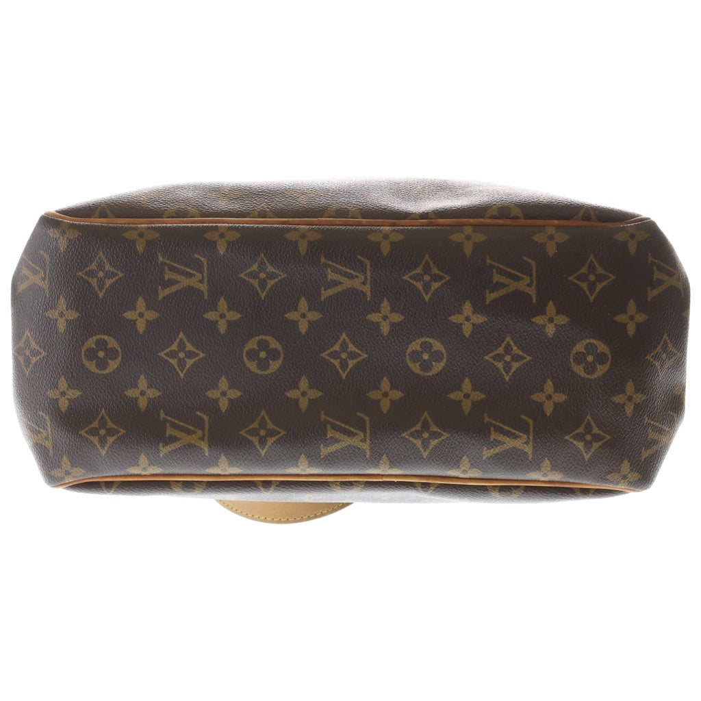 LOUIS VUITTON(ルイヴィトン) モノグラム バティニョールヴェルティカル ハンドバッグ トートバッグ ブラウン レザー×PVC M51153 ゴールド金具