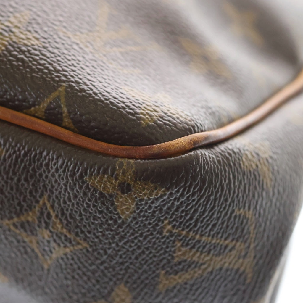 LOUIS VUITTON(ルイヴィトン) モノグラム バティニョールヴェルティカル ハンドバッグ トートバッグ ブラウン レザー×PVC M51153 ゴールド金具