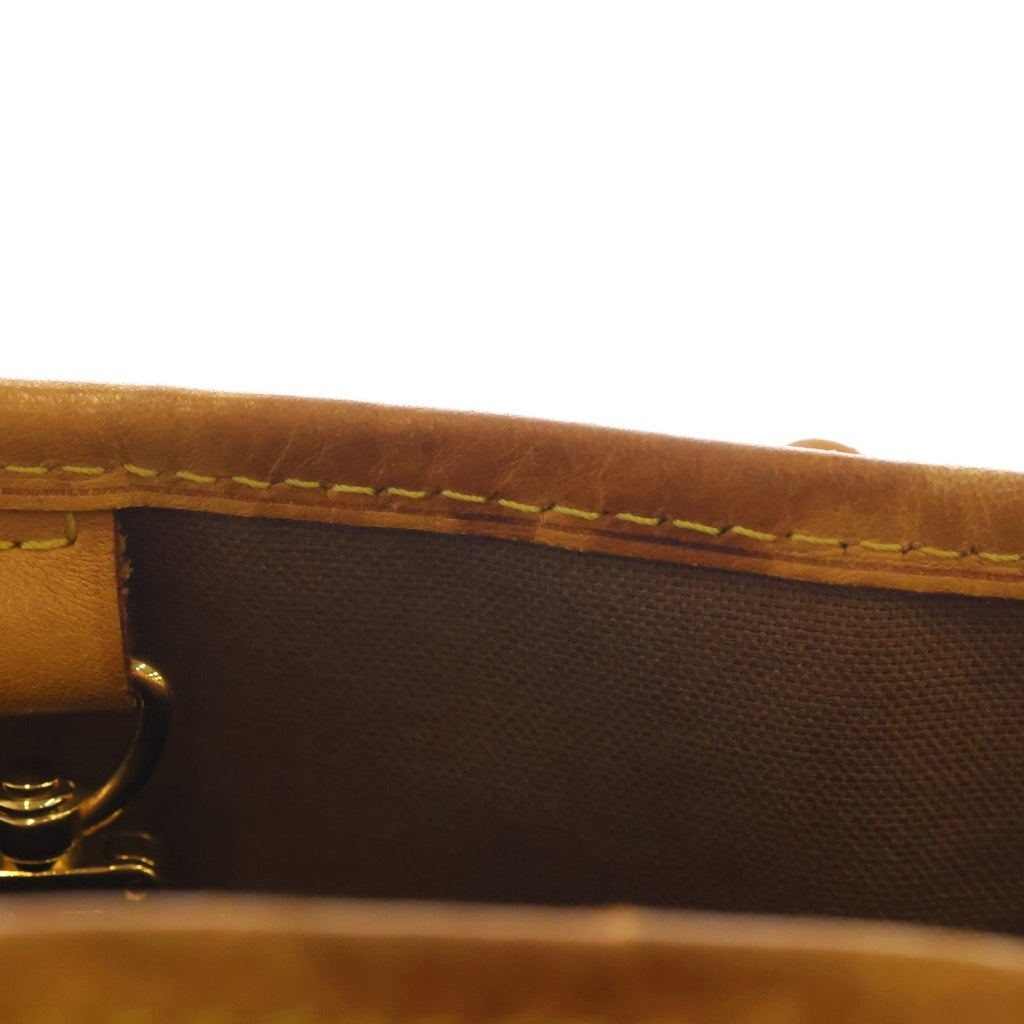 LOUIS VUITTON(ルイヴィトン) モノグラム バティニョールヴェルティカル ハンドバッグ トートバッグ ブラウン レザー×PVC M51153 ゴールド金具