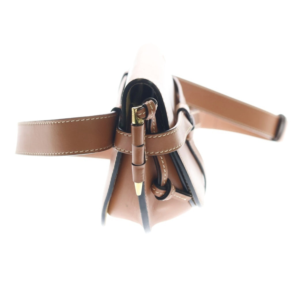 LOEWE(ロエベ) ゲートデュアルバッグ ショルダーバッグ ブラウン レザー ゴールド金具 レディース