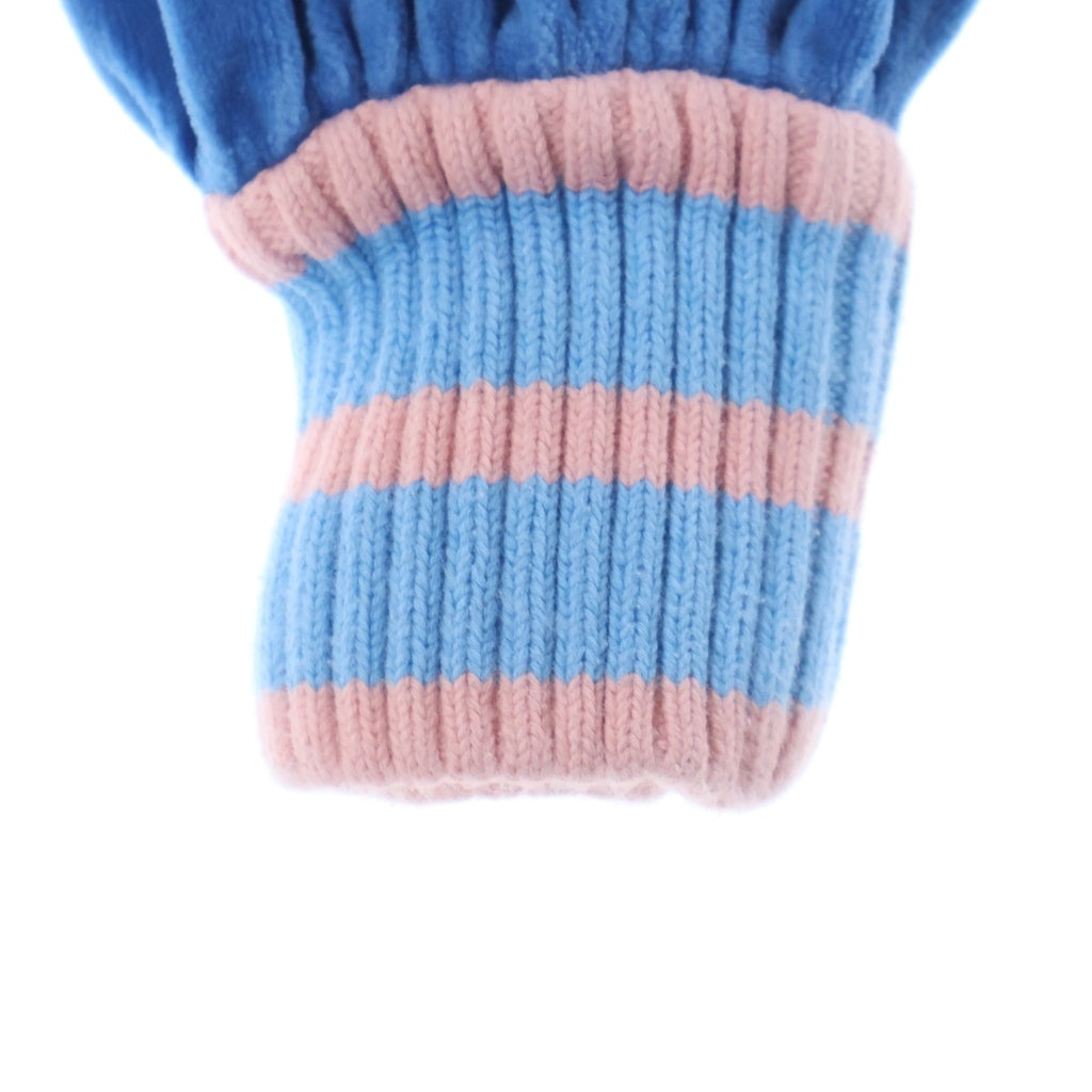 GUCCI(グッチ) テニスロゴモチーフ 刺繍 ベロア コットン スウェット プルオーバー トップス #S ブルー レディース