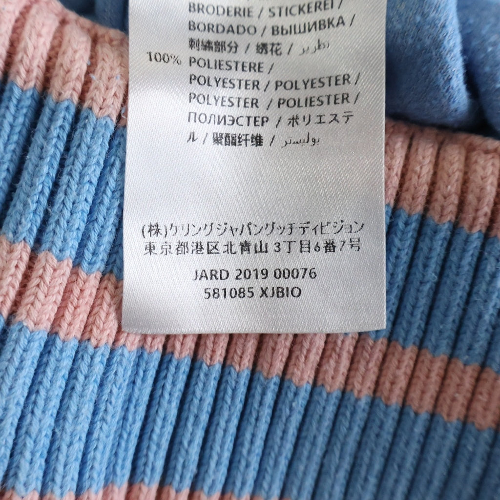 GUCCI(グッチ) テニスロゴモチーフ 刺繍 ベロア コットン スウェット プルオーバー トップス #S ブルー レディース