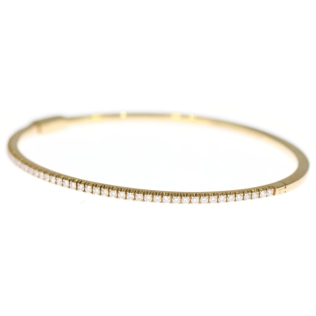 TIFFANY & Co.(ティファニー) メトロ ヒンジ バングル ブレスレット ラージ ハーフダイヤ Au750YG イエローゴールド レディース
