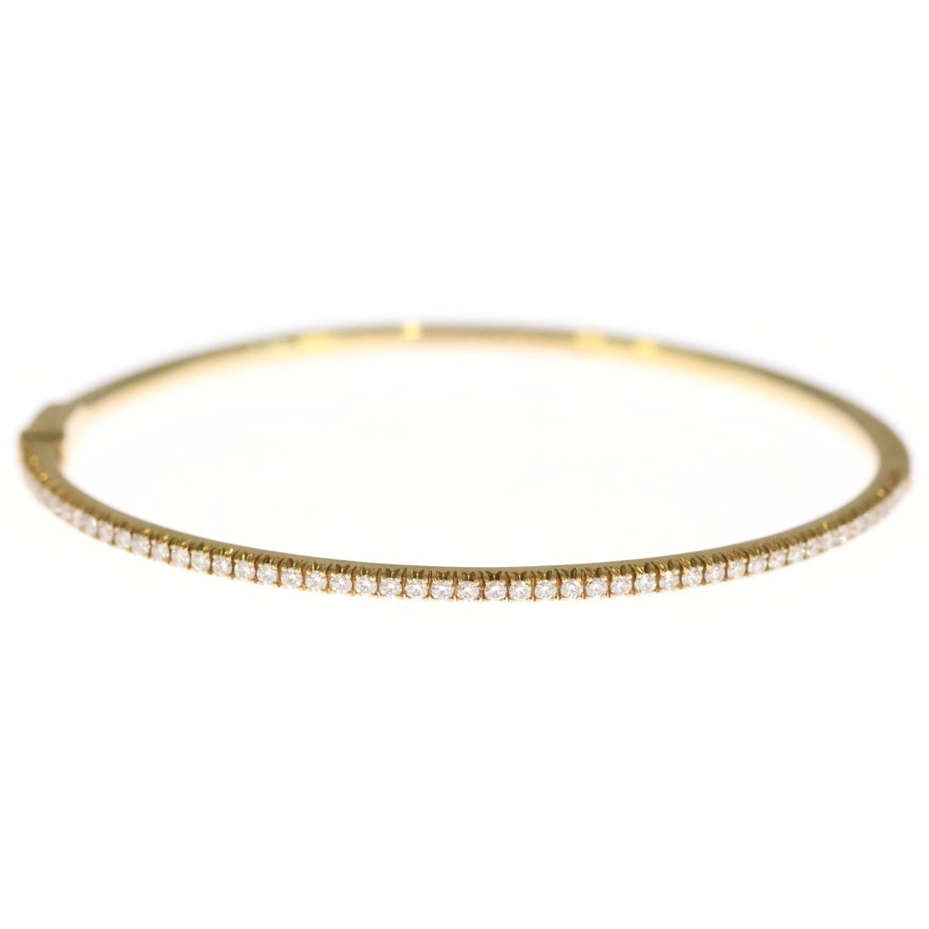 TIFFANY & Co.(ティファニー) メトロ ヒンジ バングル ブレスレット ラージ ハーフダイヤ Au750YG イエローゴールド レディース