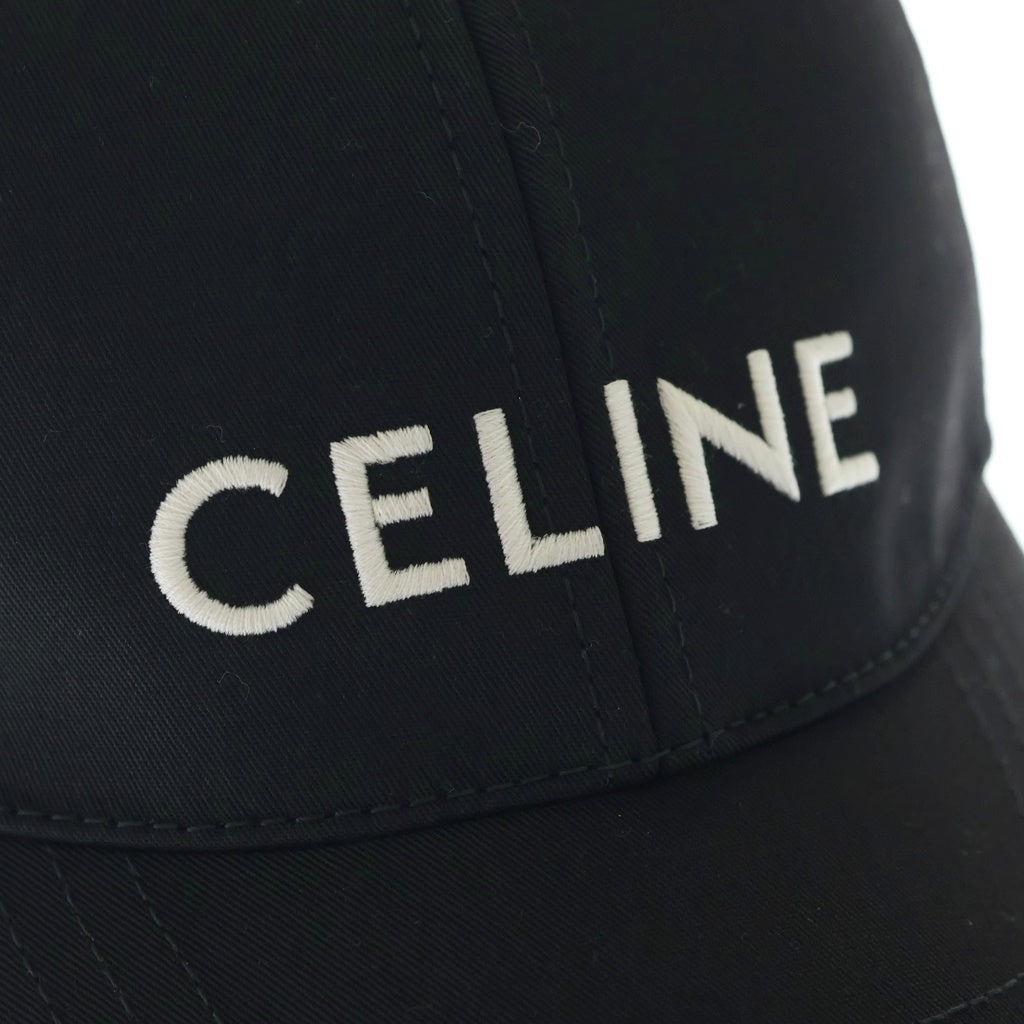 CELINE(セリーヌ) ロゴ刺繍 ベースボール キャップ 帽子 ブラック 2AUA1242N.38NO
