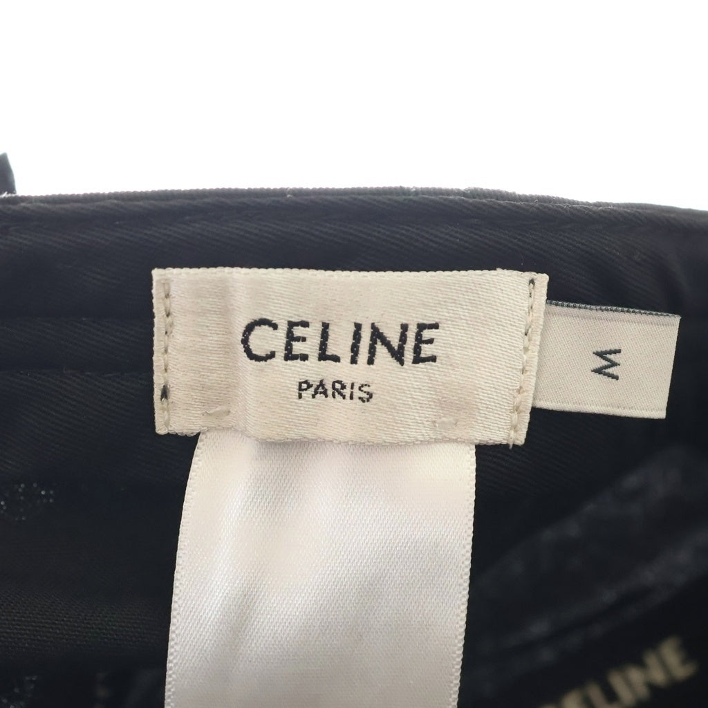 CELINE(セリーヌ) ロゴ刺繍 ベースボール キャップ 帽子 ブラック 2AUA1242N.38NO