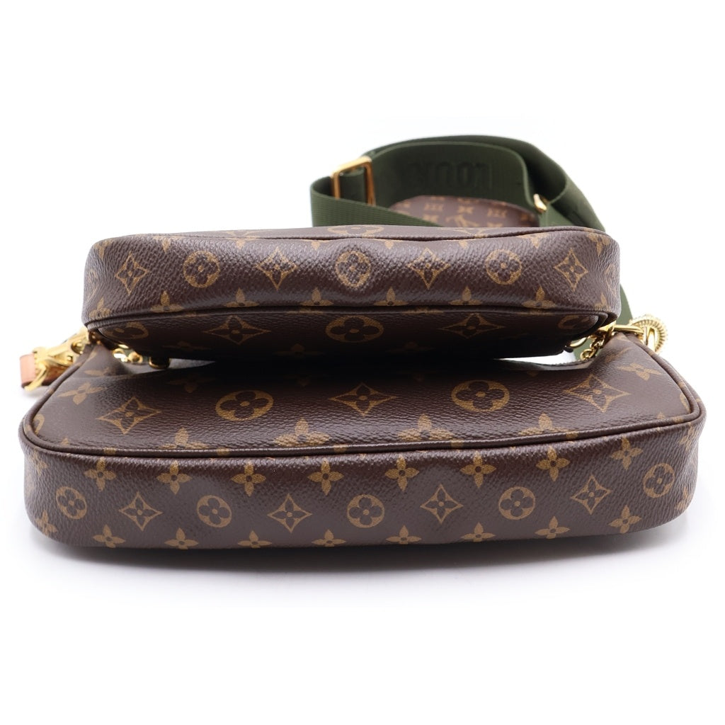 LOUIS VUITTON(ルイヴィトン) ミュルティ ポシェット アクセソワール チェーン ショルダーバック モノグラム PVC レザー ブラウン/カーキ レディース