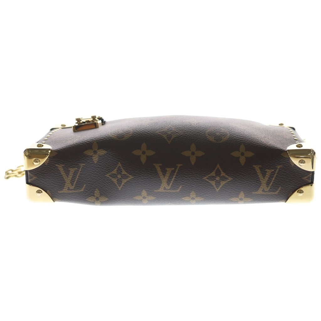 LOUIS VUITTON(ルイヴィトン) モノグラム スリムトランク 2WAYハンドバッグ ショルダーバッグ チェーンバッグ ブラウン レザー×PVC M13147 ゴールド金具 レディース