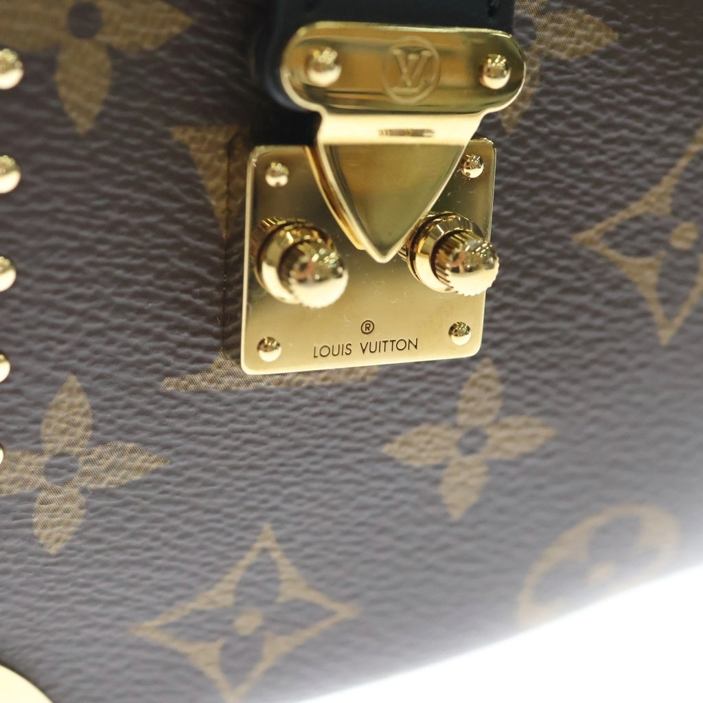 LOUIS VUITTON(ルイヴィトン) モノグラム スリムトランク 2WAYハンドバッグ ショルダーバッグ チェーンバッグ ブラウン レザー×PVC M13147 ゴールド金具 レディース
