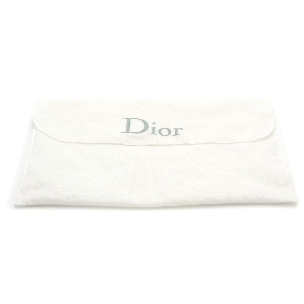 Christian Dior(クリスチャンディオール) カナージュ チェーンウォレット ショルダーバッグ ブルー レザー 02-1U-0122 シルバー金具 レディース