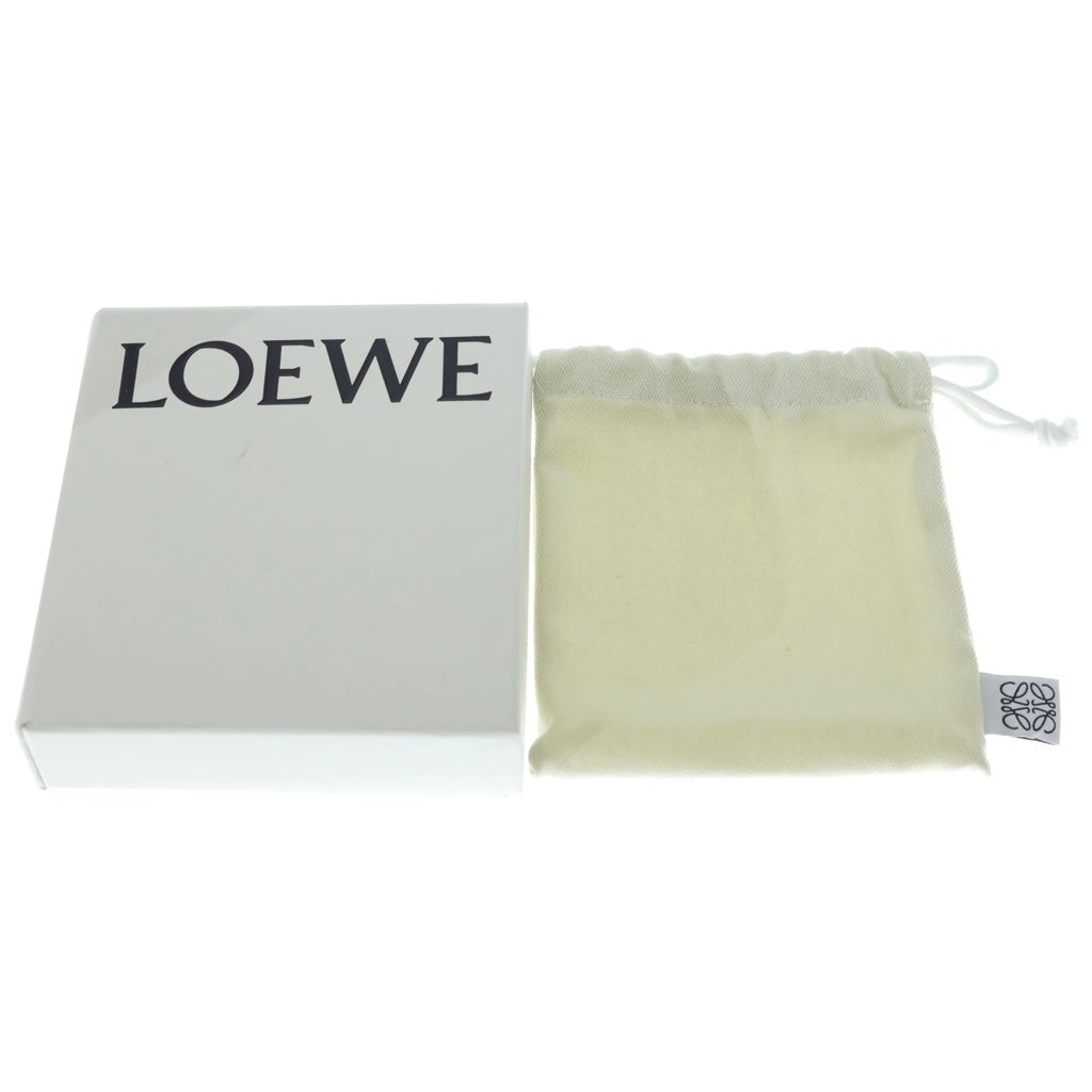LOEWE(ロエベ) アナグラム トライフォールド コンパクトウォレット 三つ折り 財布 シルバー金具 ブラック レディース