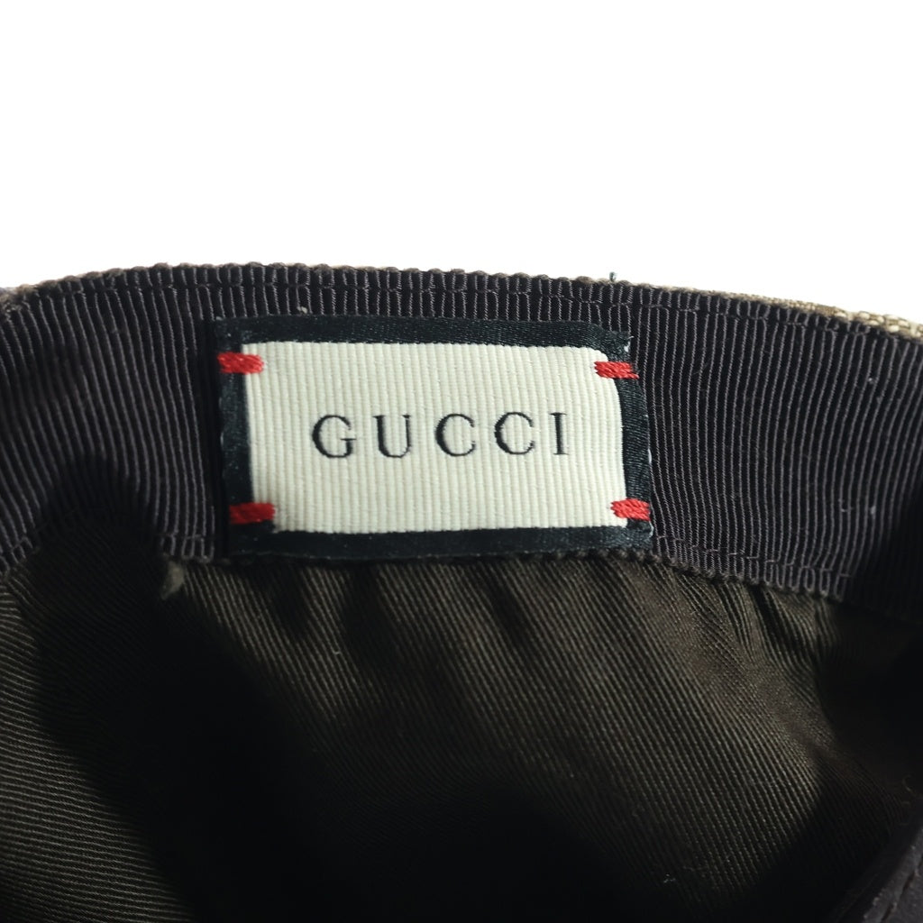 GUCCI(グッチ) GGキャンバス シェリーライン ベースボールキャップ 帽子 ポリエステル ナイロン ブラウン 200035 レディース