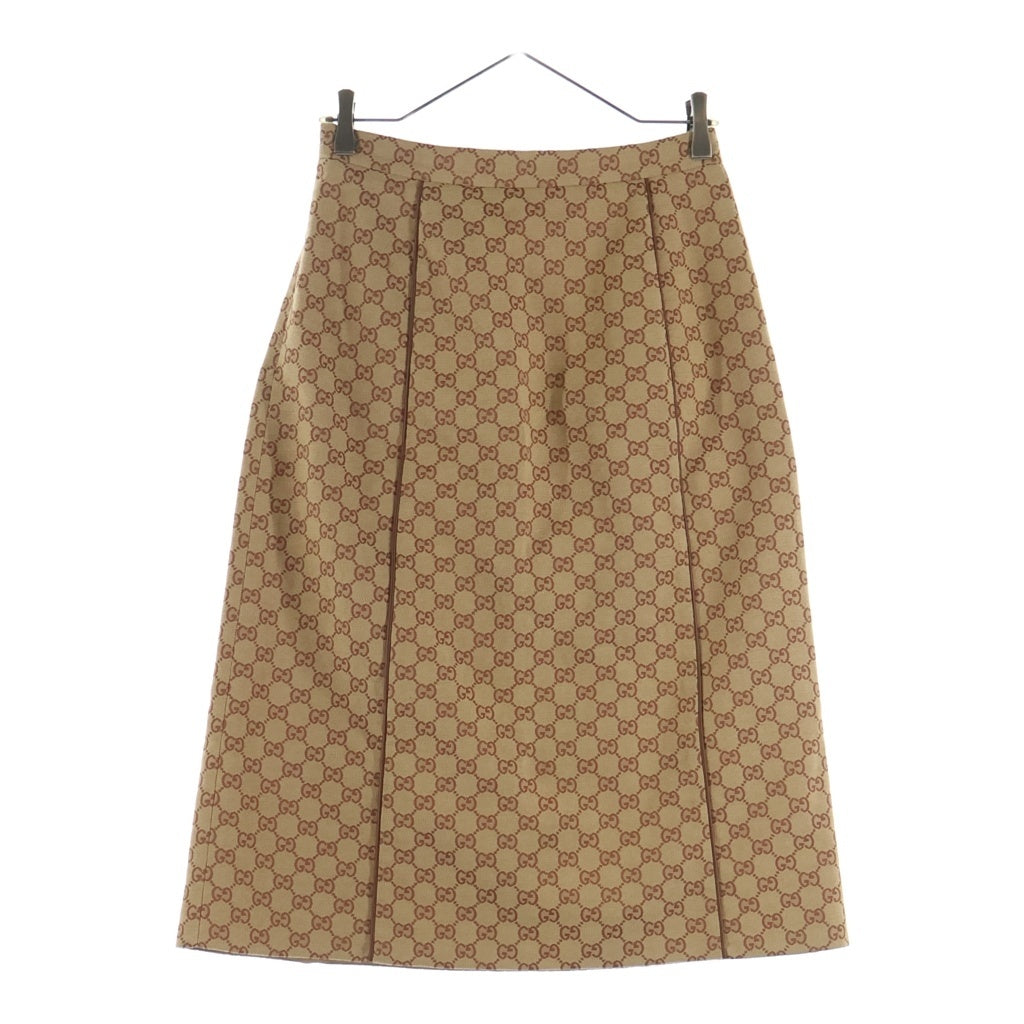 GUCCI(グッチ) GGキャンバス ロングスカート コットン ポリエステル ロゴ ベージュ 572348 レディース