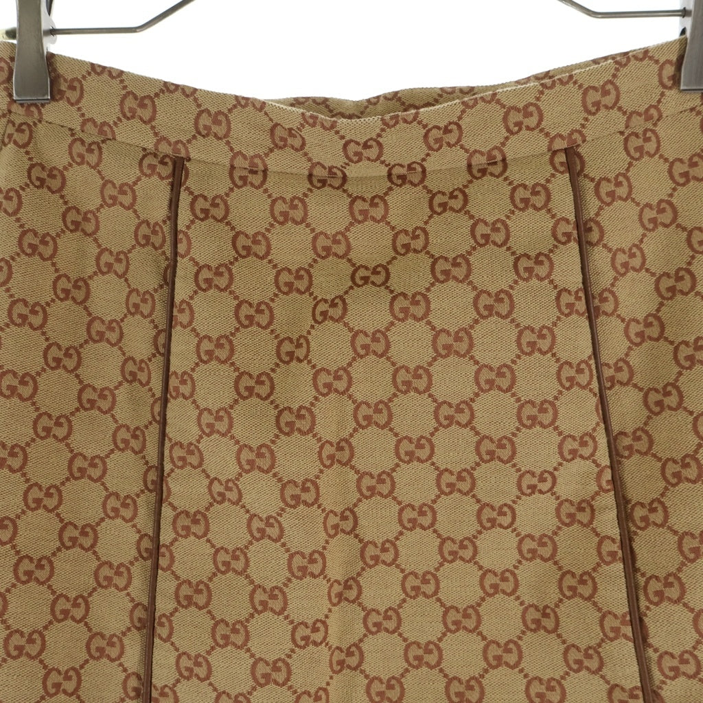 GUCCI(グッチ) GGキャンバス ロングスカート コットン ポリエステル ロゴ ベージュ 572348 レディース