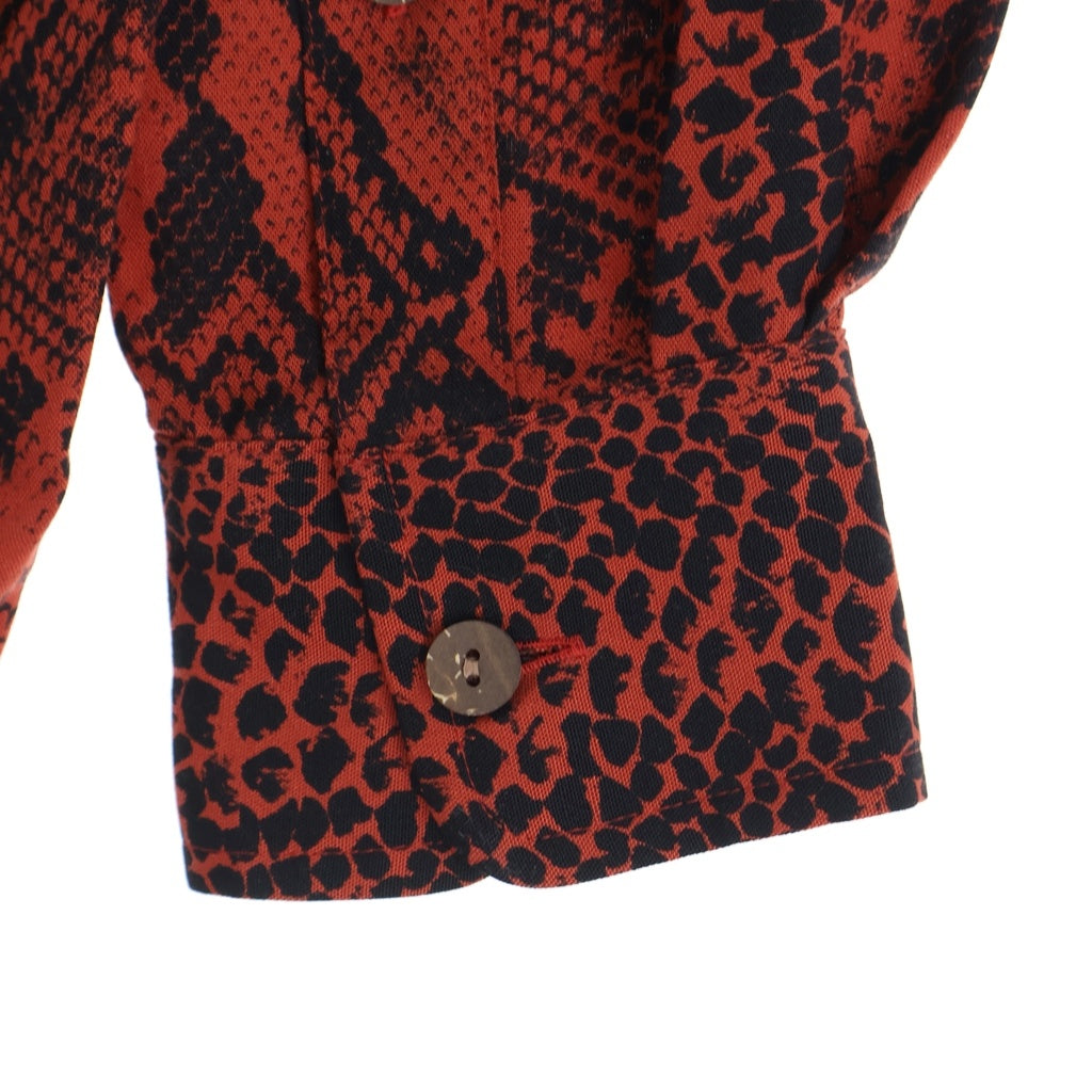 WACKO MARIA(ワコマリア) PYTHON HAWAIIAN SHIRT L/S パイソン柄 ハワイアン長袖シャツ 開襟シャツ レッド