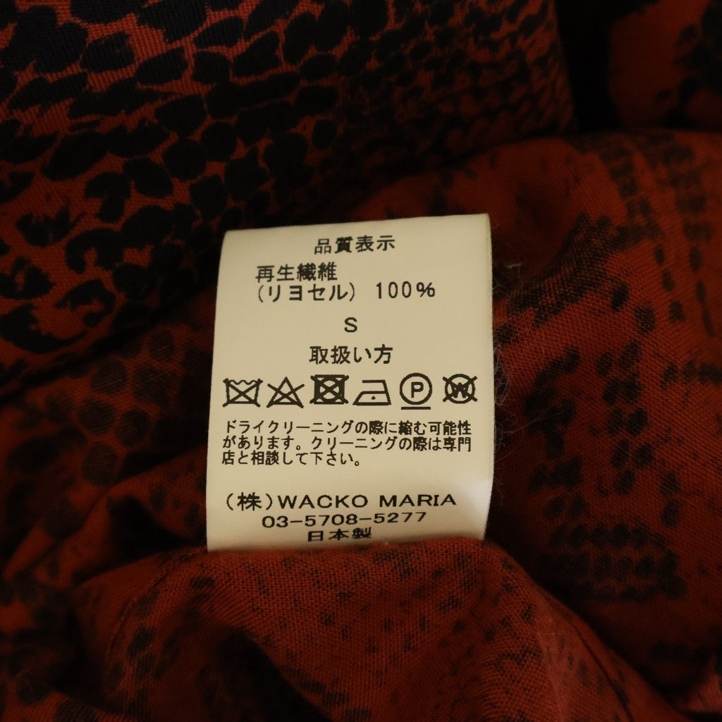 WACKO MARIA(ワコマリア) PYTHON HAWAIIAN SHIRT L/S パイソン柄 ハワイアン長袖シャツ 開襟シャツ レッド