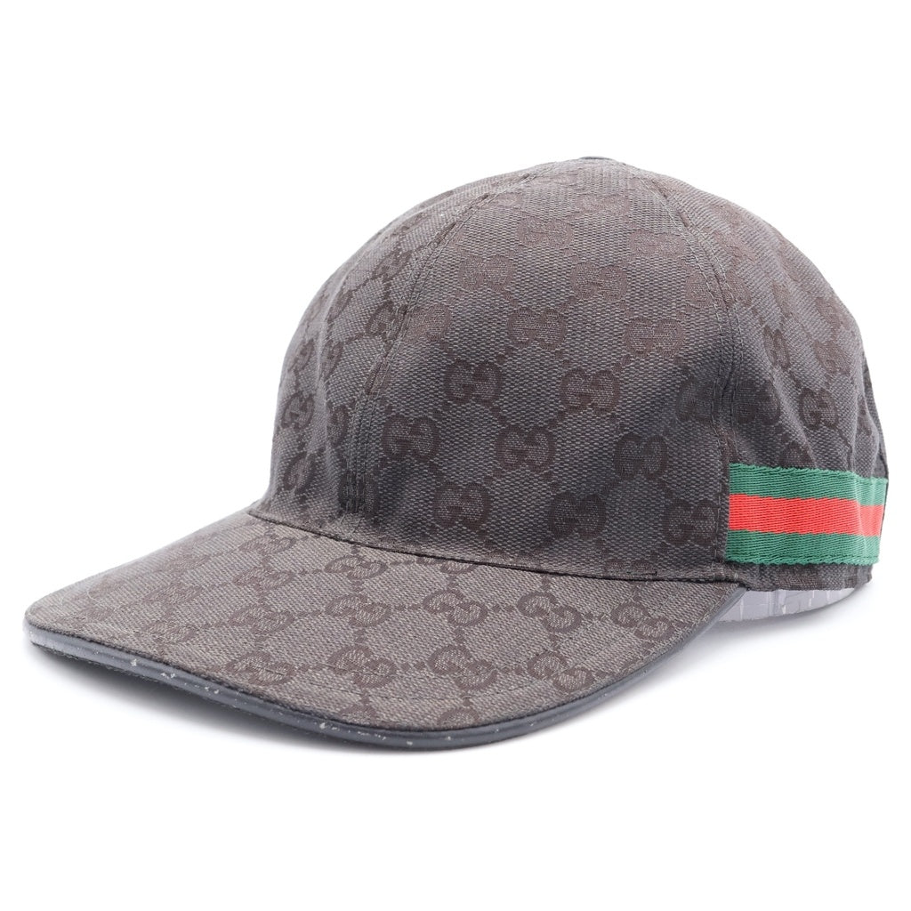 GUCCI(グッチ) GGキャンバス シェリーライン ベースボールキャップ 帽子 グレー 08.338.986